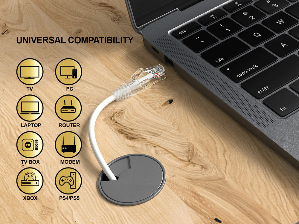 3ft Slim Cat6 28AWG UTP Ethernet Network Patch Cable Snagless, White