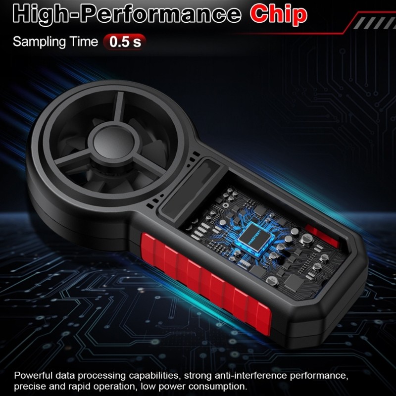 Handheld Environmental Meter ABS for Speed Temperature Humidity