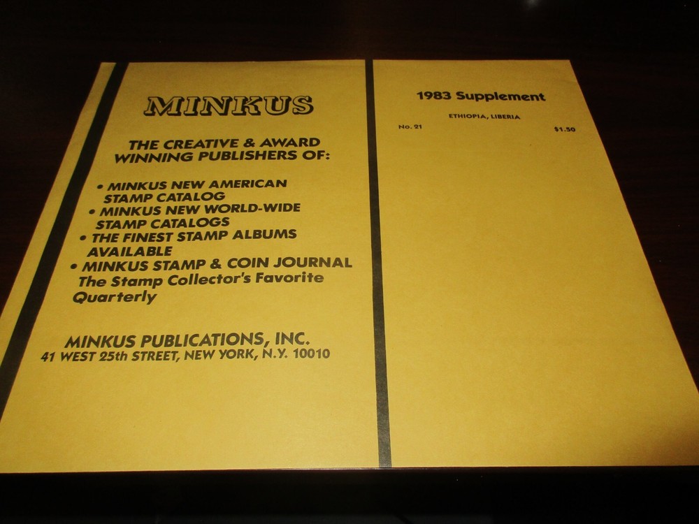 "MINKUS" 1983 SUPPLEMENT ETHIOPIA, LIBERIA  #21  W/FREE SHIPPING!!!