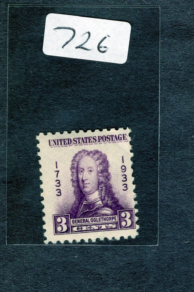 1933 Stamp #726 General Oglethorpe M/NH