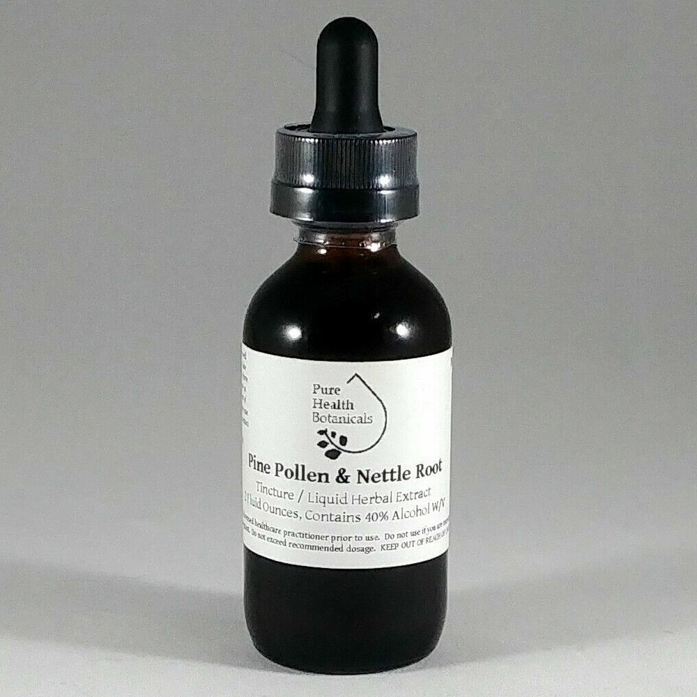 Pine Pollen & Nettle Root Combination Tincture/Extract, Multiple Sizes