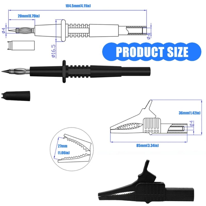 25pcs Multimeter Test Leads Set with Probe for Electrical Terminal Testing