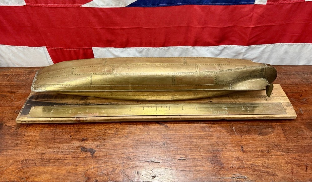 Superb Solid Brass Riveted Ship Builders Wall Mounted Half Hull.c. 1900-30’s