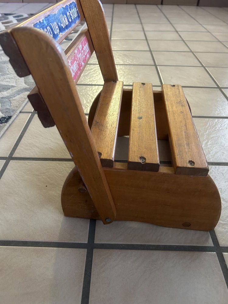 Vintage Childerns Folding Bathroom Step Stool, Seat