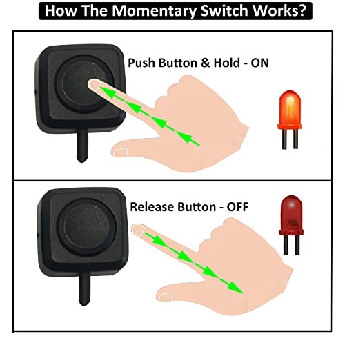 12V 24V Mini Momentary Push Button ON-Off Switch [2 Momentary Switch - Mini