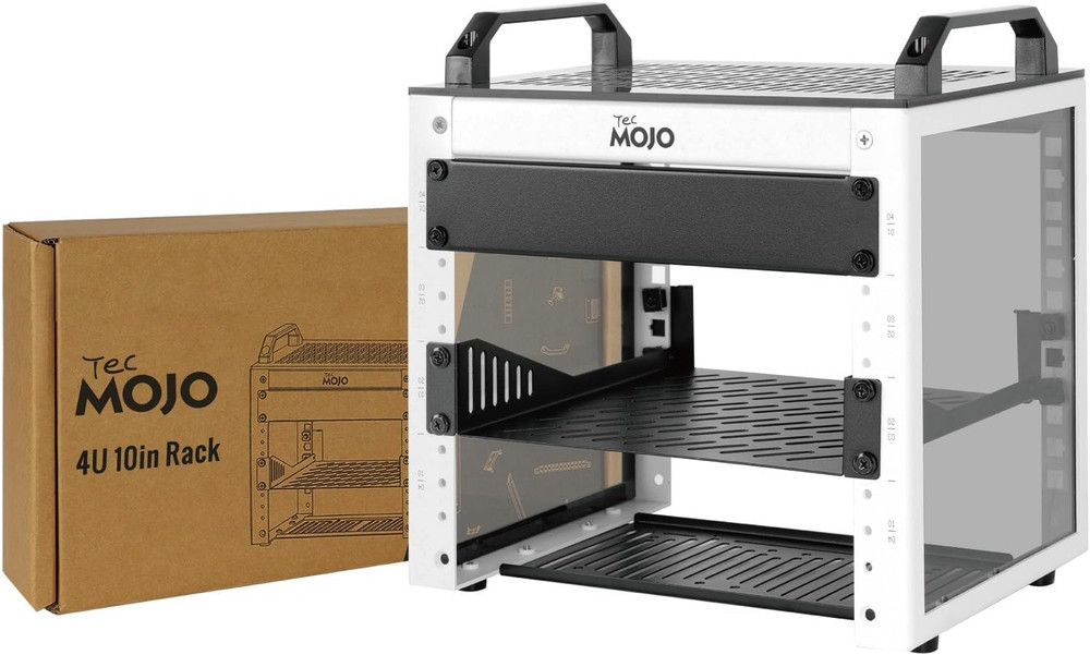 4U Network Rack, 10 Inch Mini Server Rack with 2 Side Translucent Panels & 2 Top
