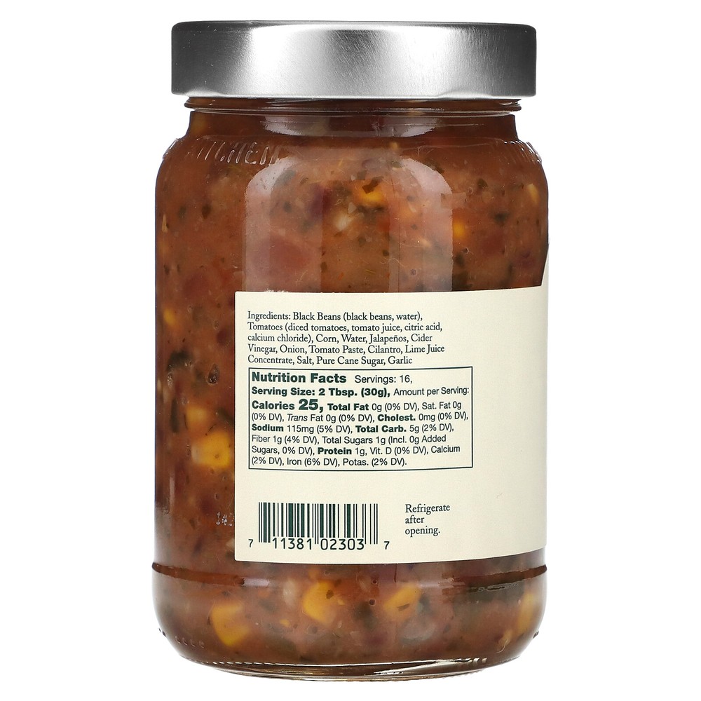 Black Bean Salsa, Medium Hot, 16.75 oz (475 g)