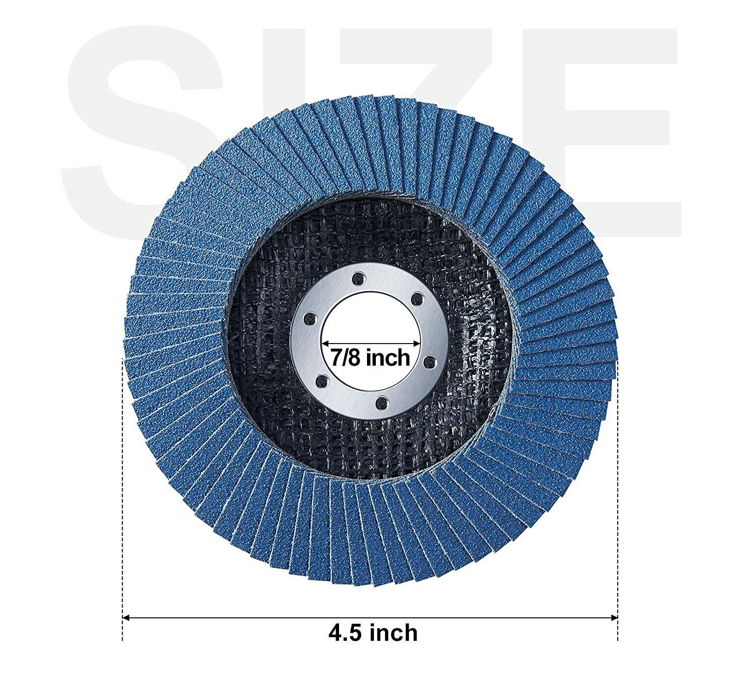 40PCS 4-1/2" Zirconia Flap Disc 40 Grit Angel Grinder Sanding Grinding Wheels