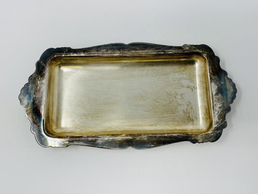 Vintage Leonard Silverplated Cranberry Set Tray Only 10.5”