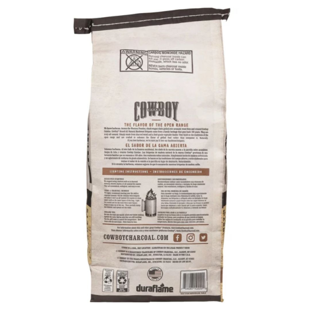 Cowboy Hardwood Charcoal Briquets, 20 Pounds Each (Pack of 2)