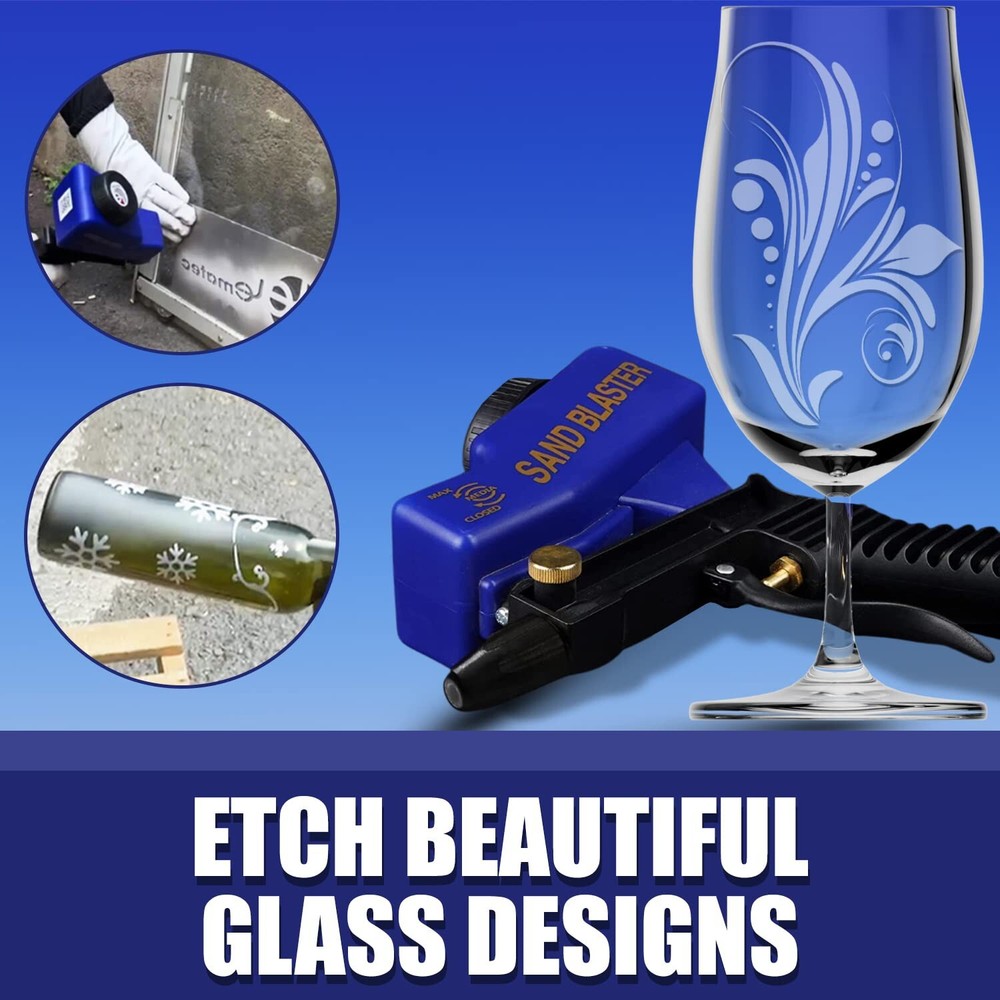 LE LEMATEC Sandblaster Gun Kit, Includes NPT Connector, Ceramic Blasting Tips...