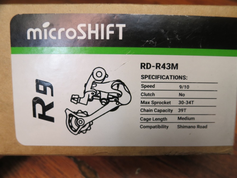 NEW MICROSHIFT R9 MEDIUM CAGE 9 / 10 SPEED REAR DERAILLEUR - BLACK