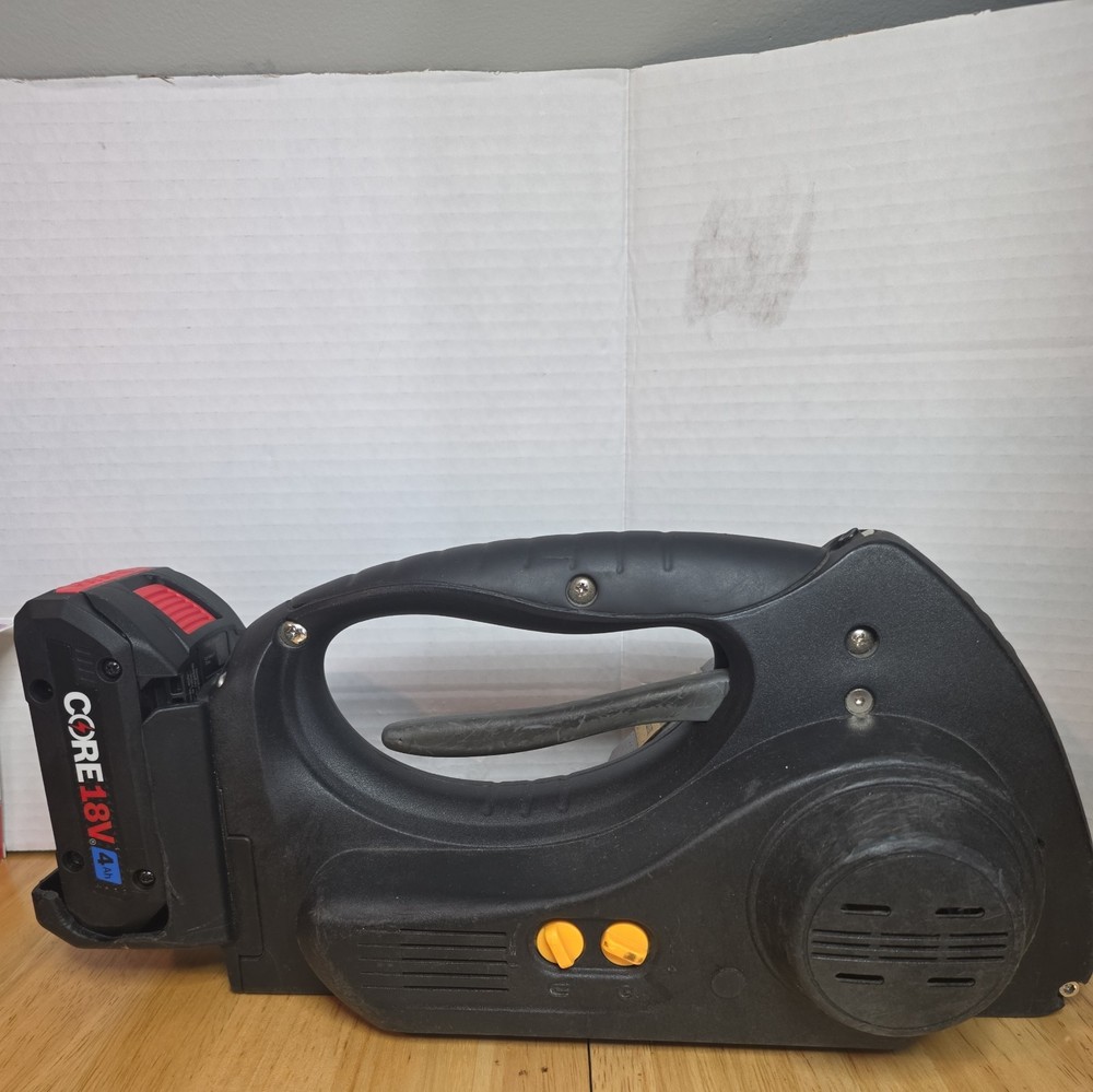 PAC Strapping VT550L battery-powered plastic strapping tool.