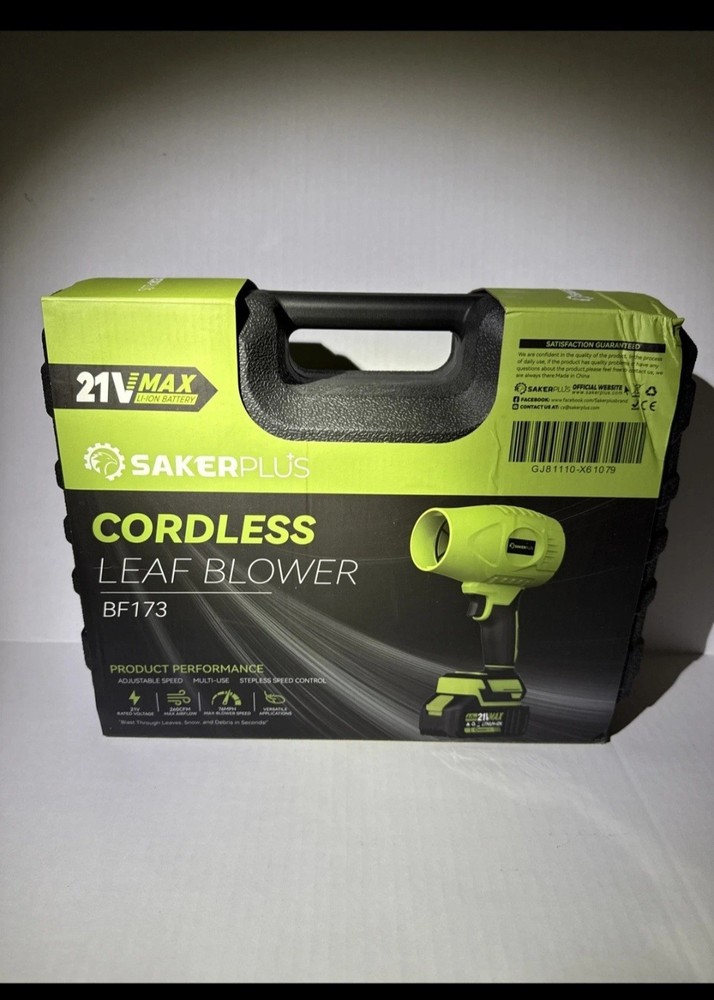 SakerPlus Cordless Leaf Blower BF173 21V Adjustable Speed Multi-Use