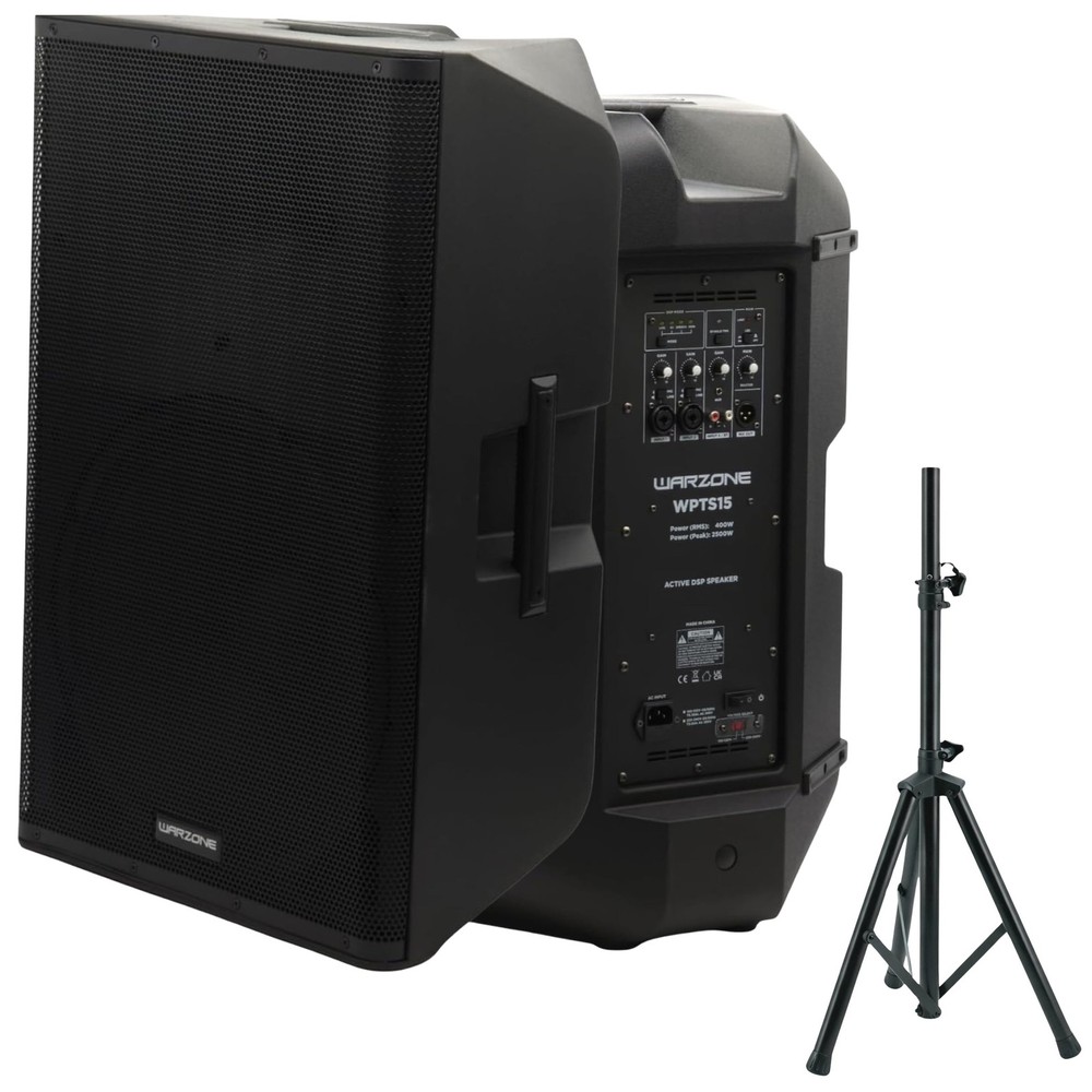 Warzone WPTS15 Speaker Bundle + 1 Adjustable PA Speaker Stand - 2 Items