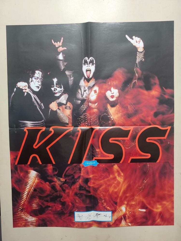 KISS Raygun Magazine 1998 Insert Poster Original Lineup Ace Frehley Peter Criss