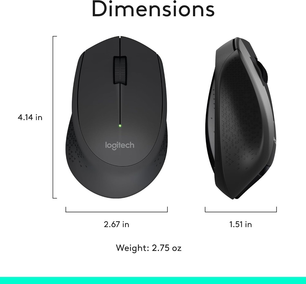 Quiet Operation Wireless Keyboard & Mouse Set - Logitech MK345 for Home & Office