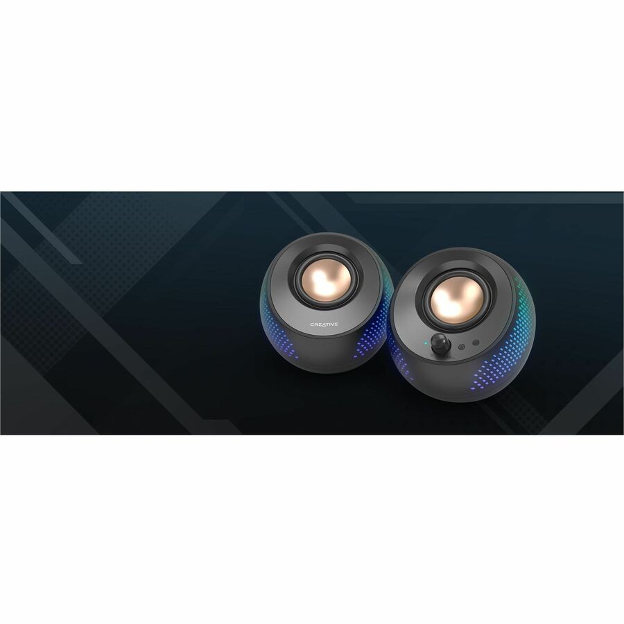 Creative Pebble X 2.0 Bluetooth Speaker System - 15 W RMS - Black