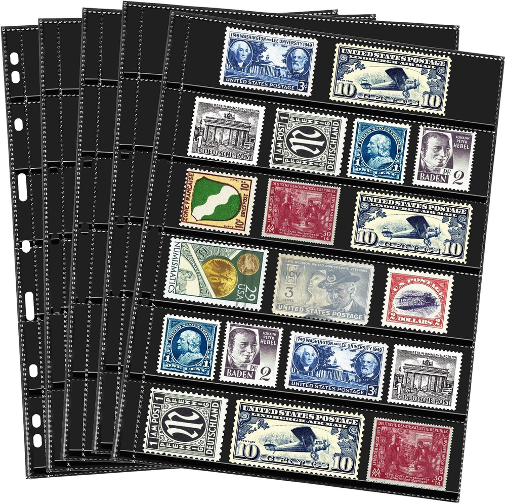 20 Sheets Stamp Pages Collector Stamp Collecting Album Binder Standard