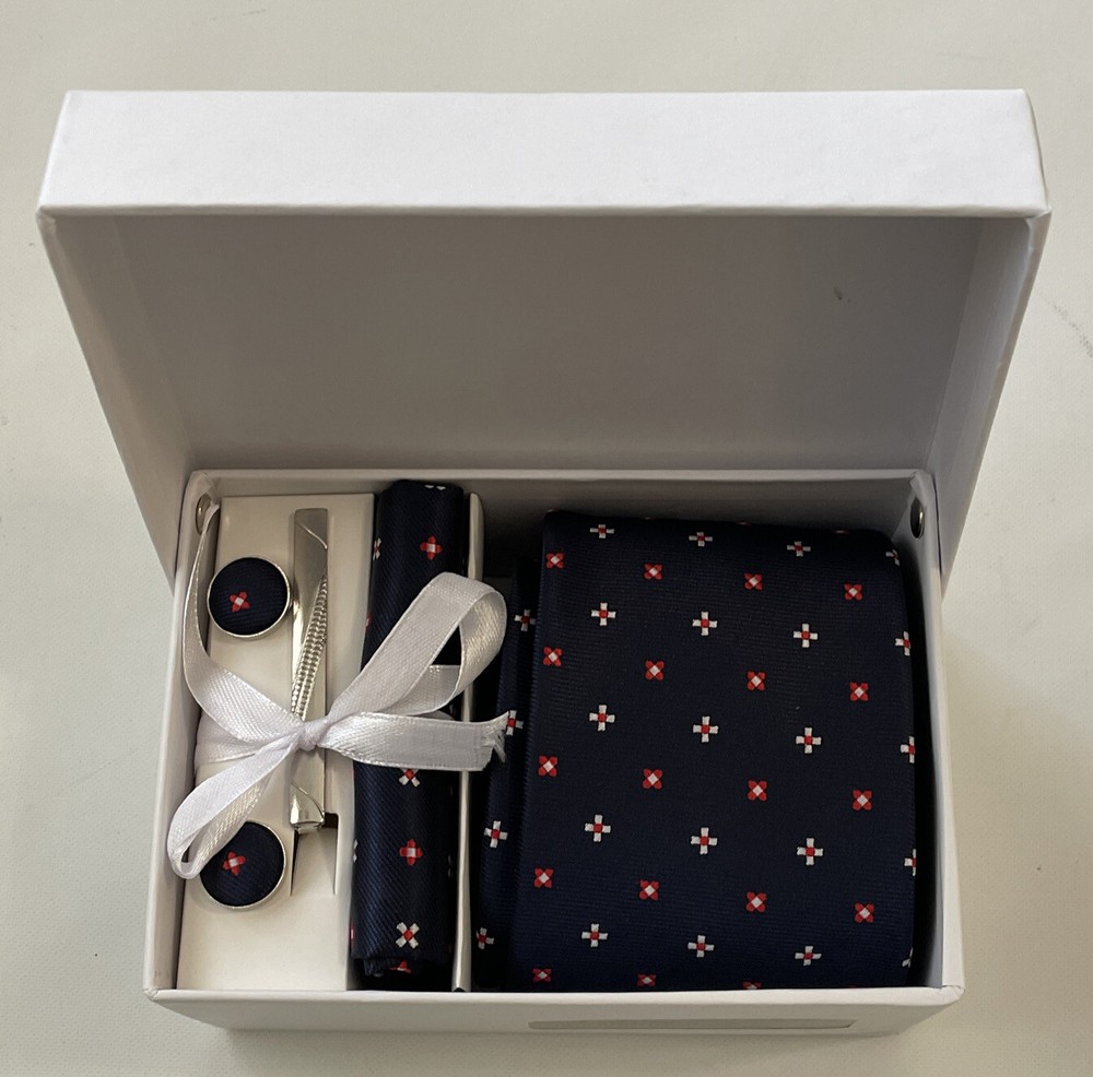 Tie, Cufflinks, Handkerchief Set, Navy