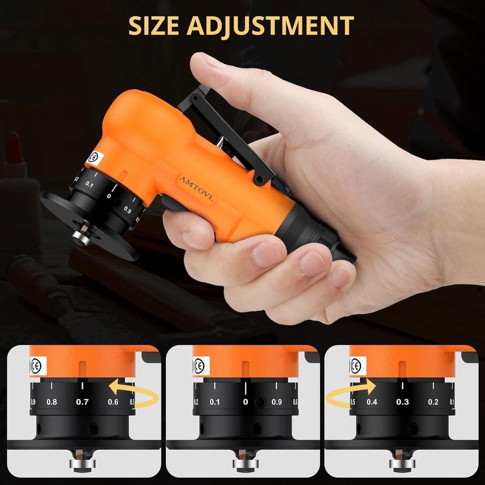 Pneumatic Chamfering Tool - Mini Air Chamfer Tool with 10 C-Angle & 10 R-Angl...