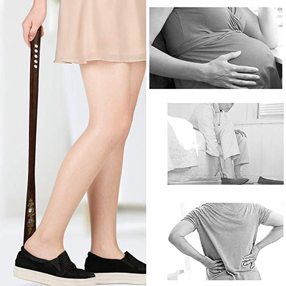 21" Shoe Horn Extra Long Vintage Wooden Handle Wooden Shoehorn Easy AID Horn US
