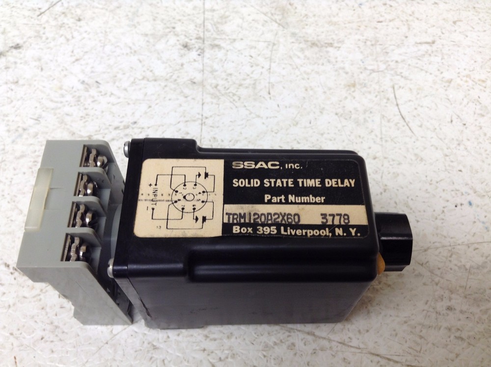 SSAC TRM120A2X60 Solid State Time Delay Relay 3778 1-60 Seconds (TBI)
