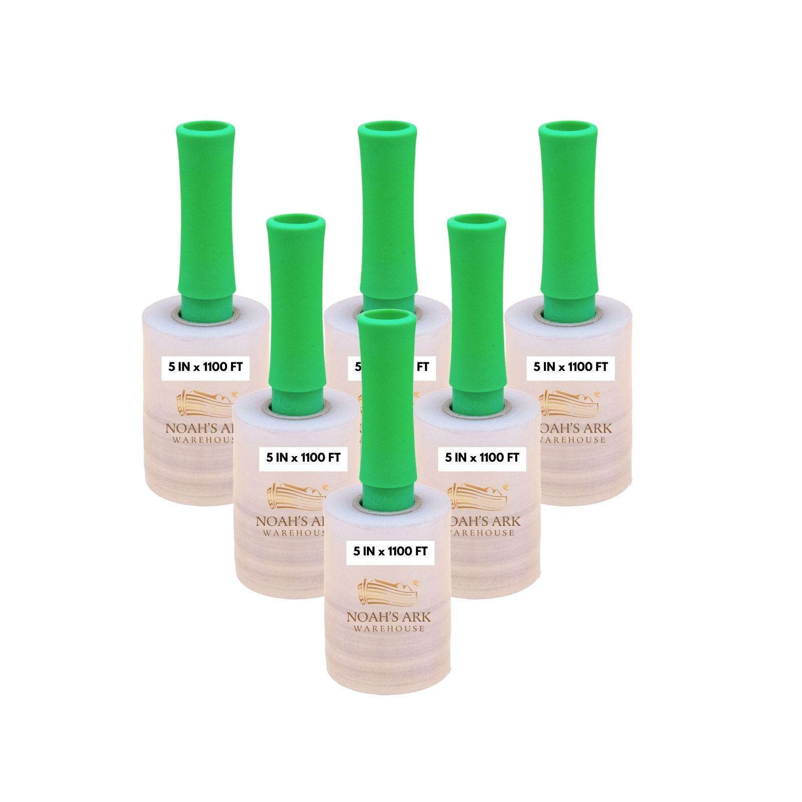 5" in. x 1000FT 60 Gauge Rolls Stretch Shrink Film Hand Wrap Core 1" Handler Inc