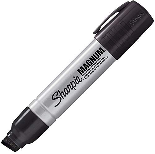 Extra Wide Permanent Markers - 24 Pack, Black Chisel Tip, Quick-Drying Ink, Fade