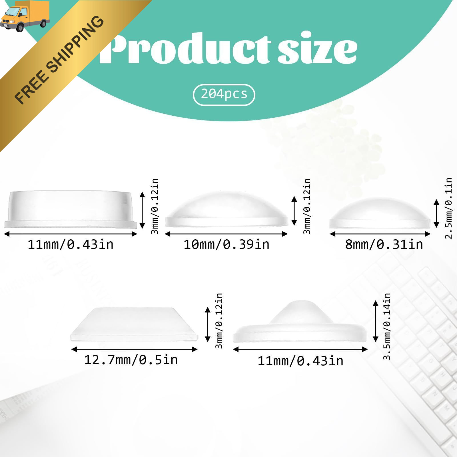 BOHUIZ 204Pcs Bump Dots for Visually Impaired, Adhesive Dot Silicone Braille...