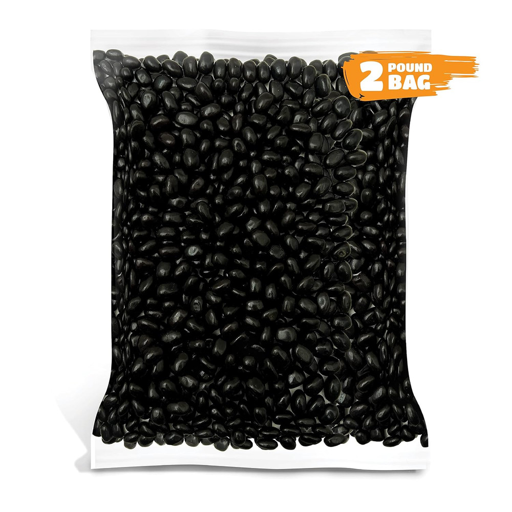 Black Licorice Jelly Beans - 2 Pound Bulk Pack - Old-Fashioned Candy