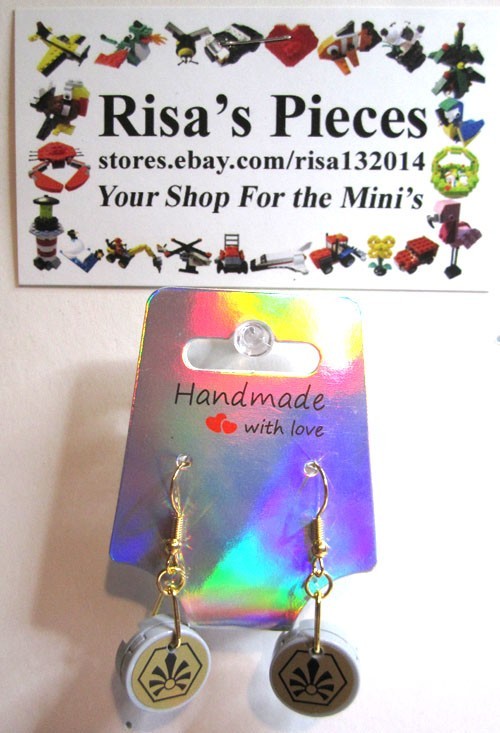 LEGO Loop 2x2 Round Tile Earrings - Flower Pattern - (2 Pieces)