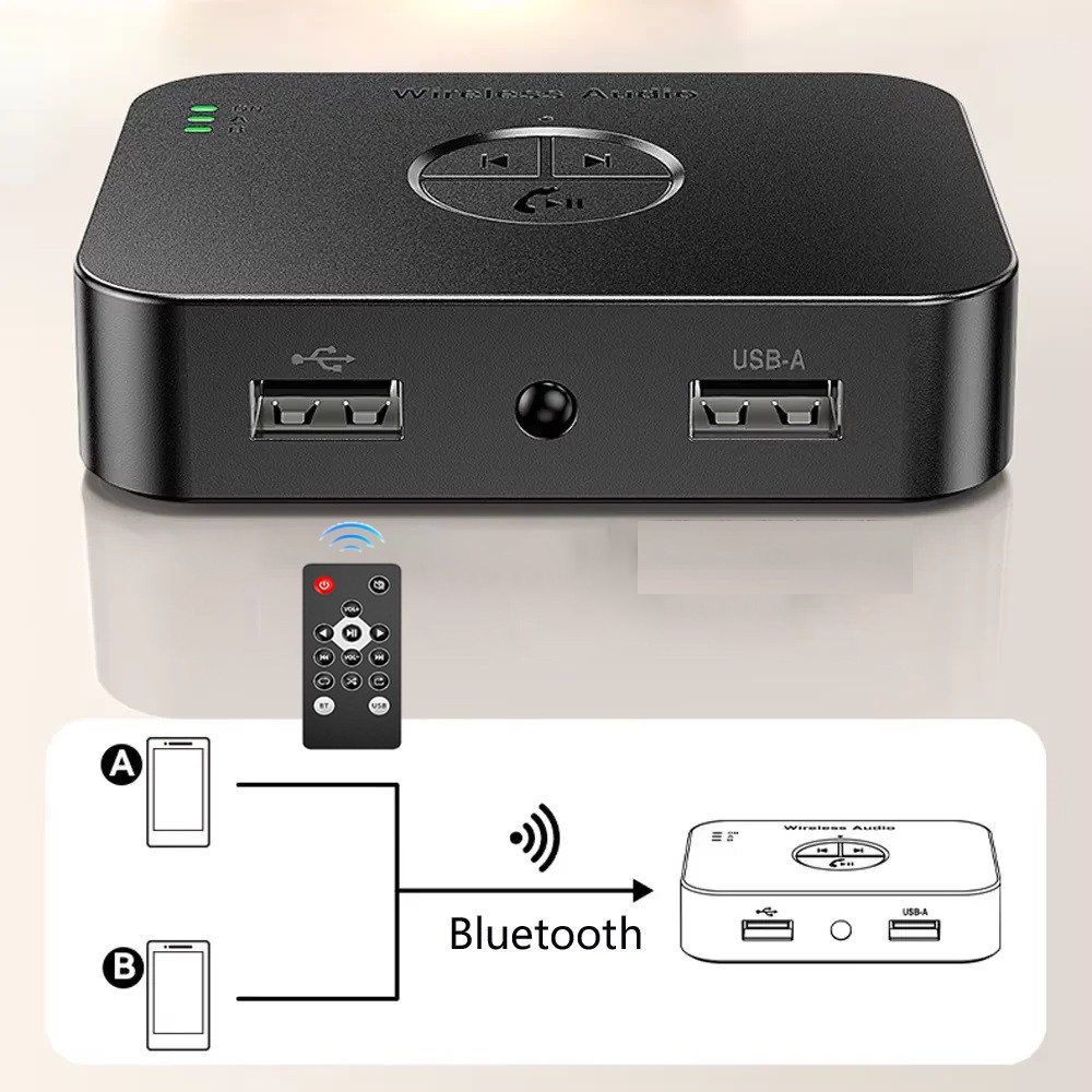 Bluetooth 5.0 Transmitter & Receiver Wireless A2DP Audio 3.5mm Aux Adapter USA