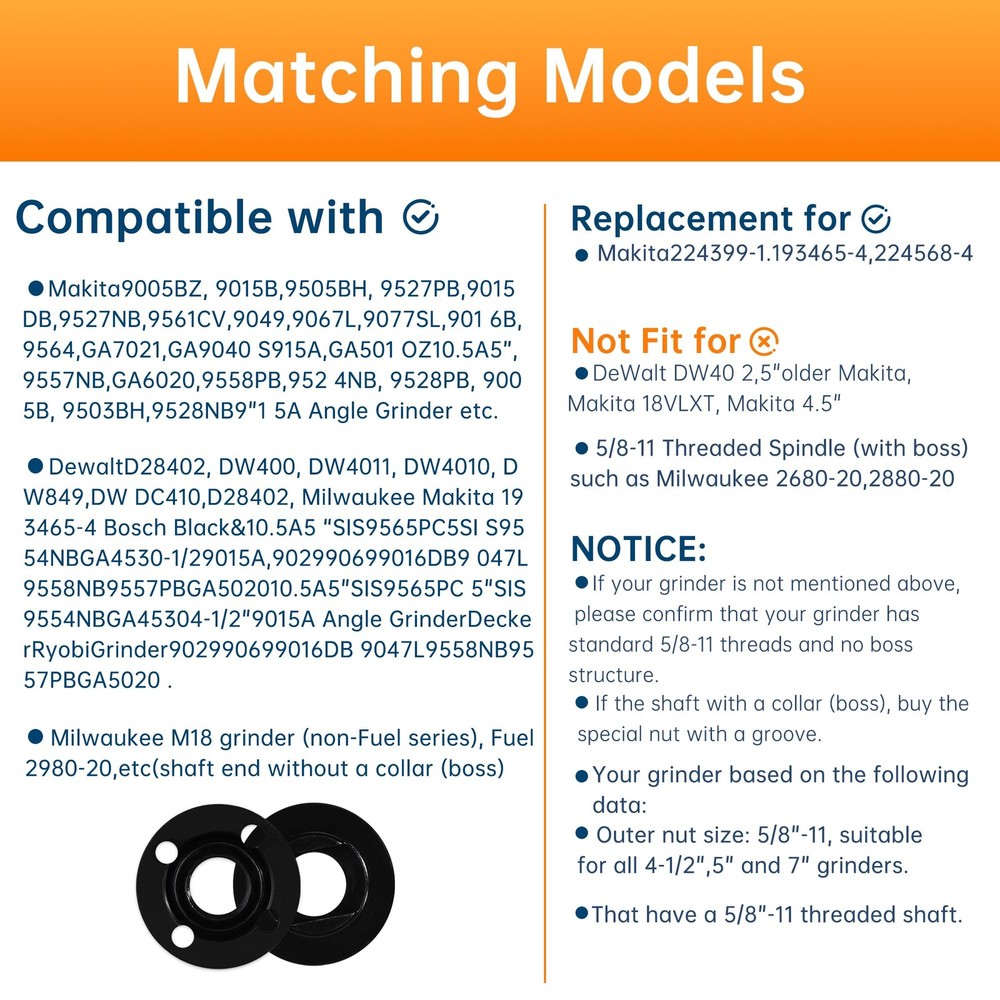 Juego de 7 tuercas para amoladora angular, llave para amoladora angular, tuerca.