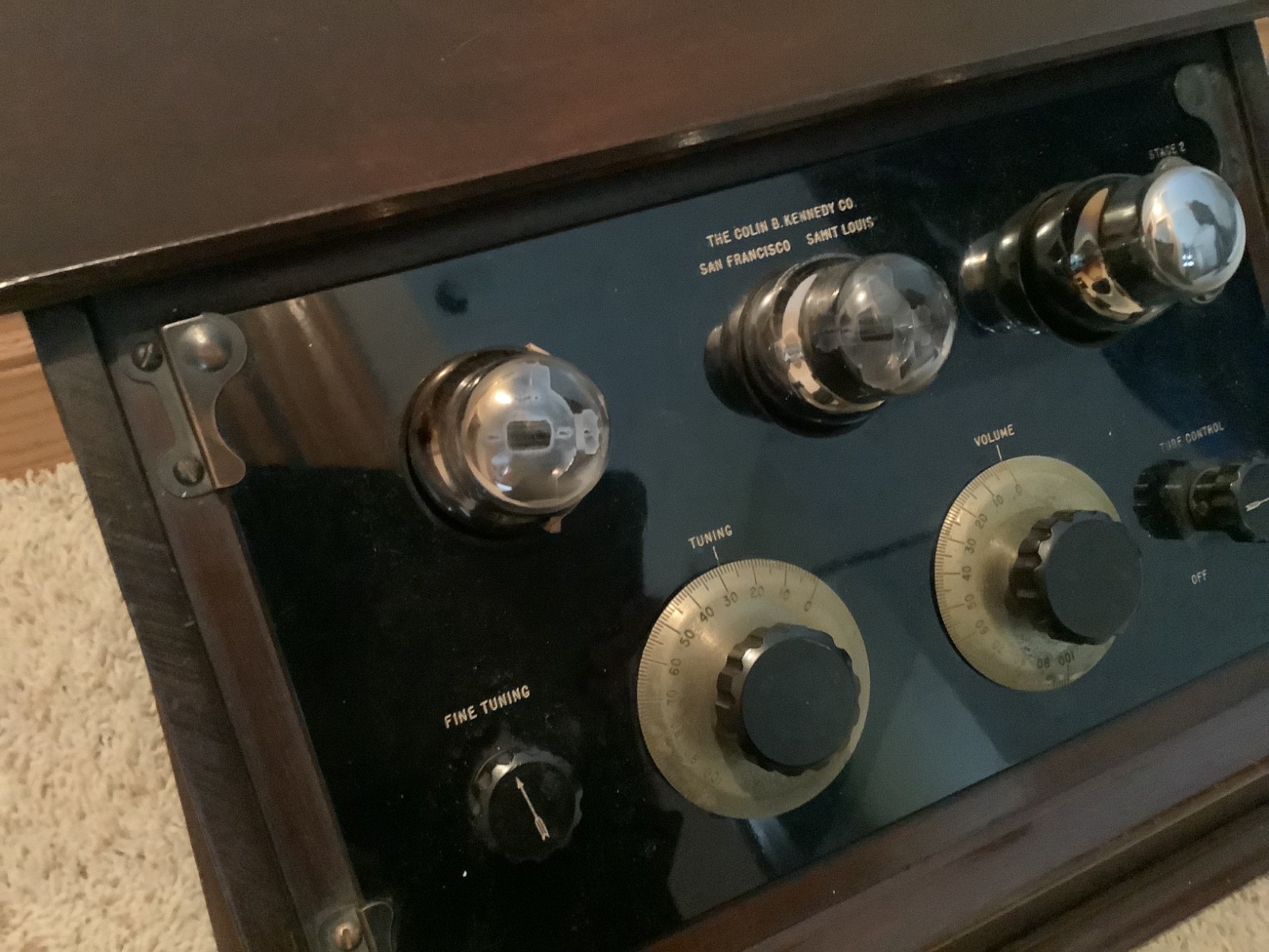 1923 Colin B. Kennedy Co. Exposed Tube Radio - St Louis & San Francisco WORKS!