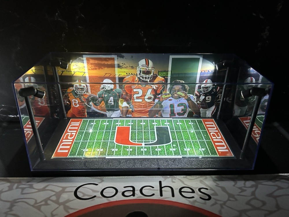 Miami Hurricanes Custom mini Helmet Display With LED Lights-The U