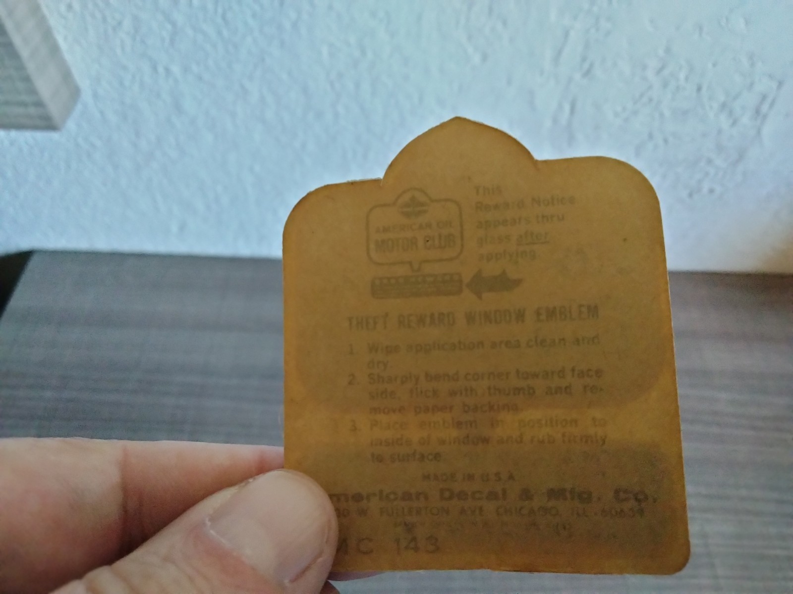 Lot of 3 Vintage American Oil Motor Club Membership Decal Window Stickers UNUSED