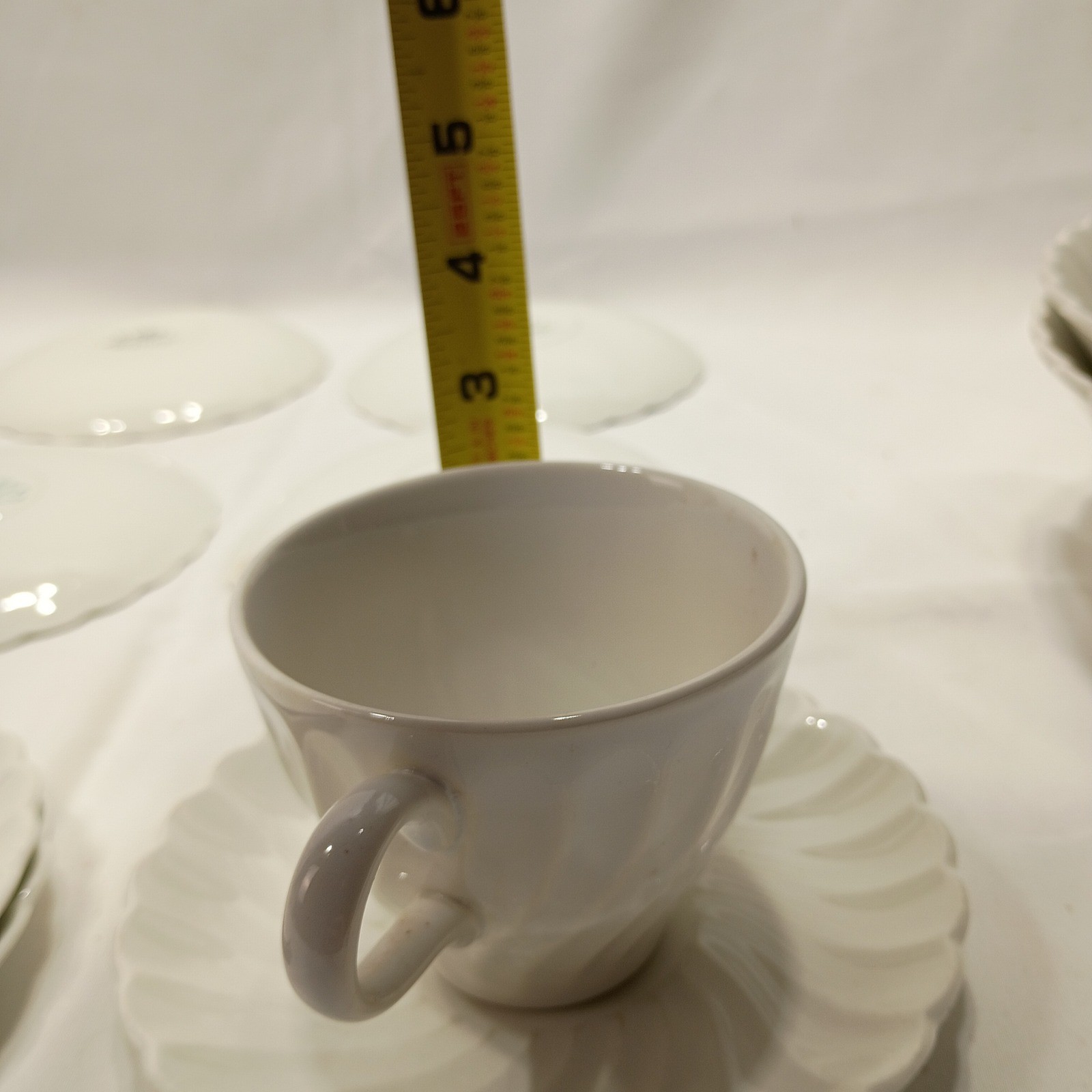 Johnson Bros Snow White Regency tea cups & saucers set of 10