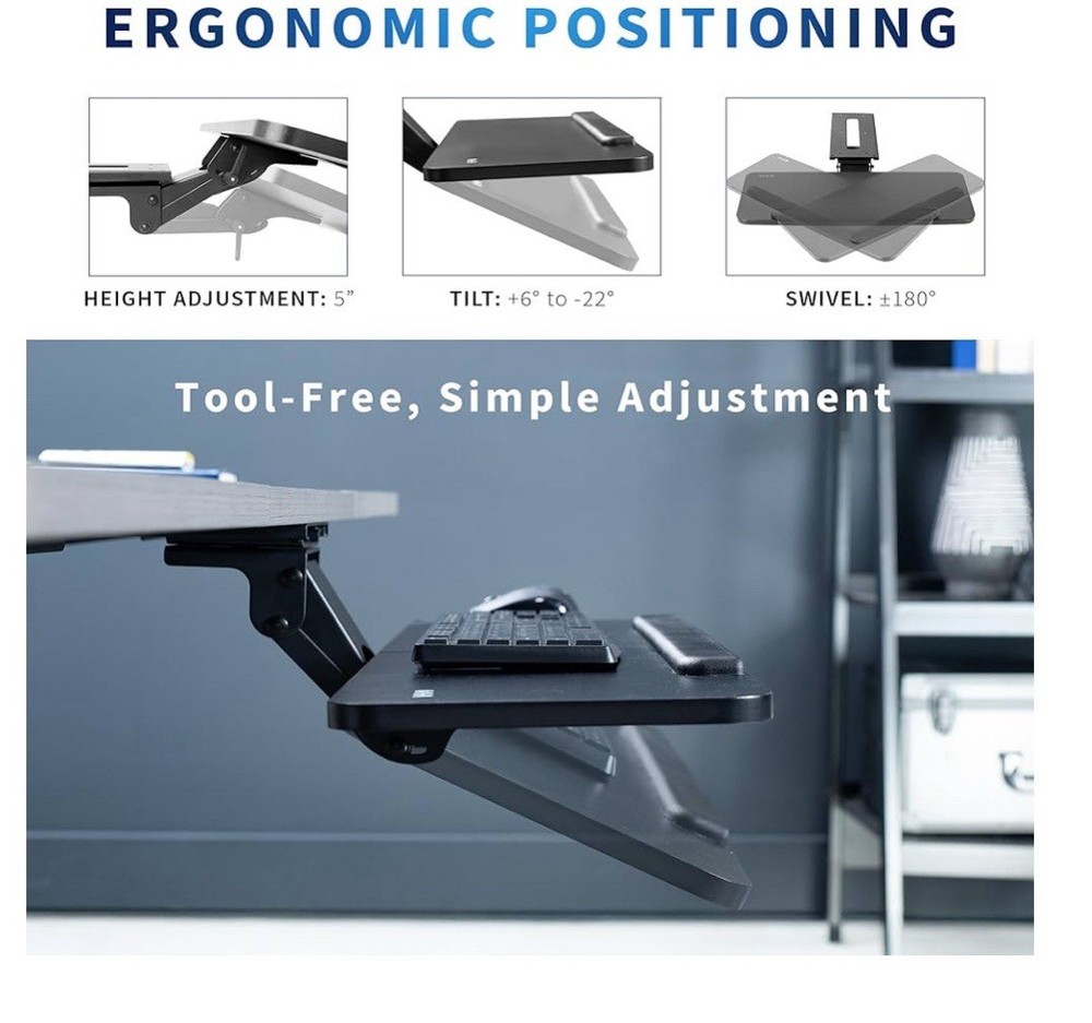 Ergonomic Keyboard and Mouse Tray