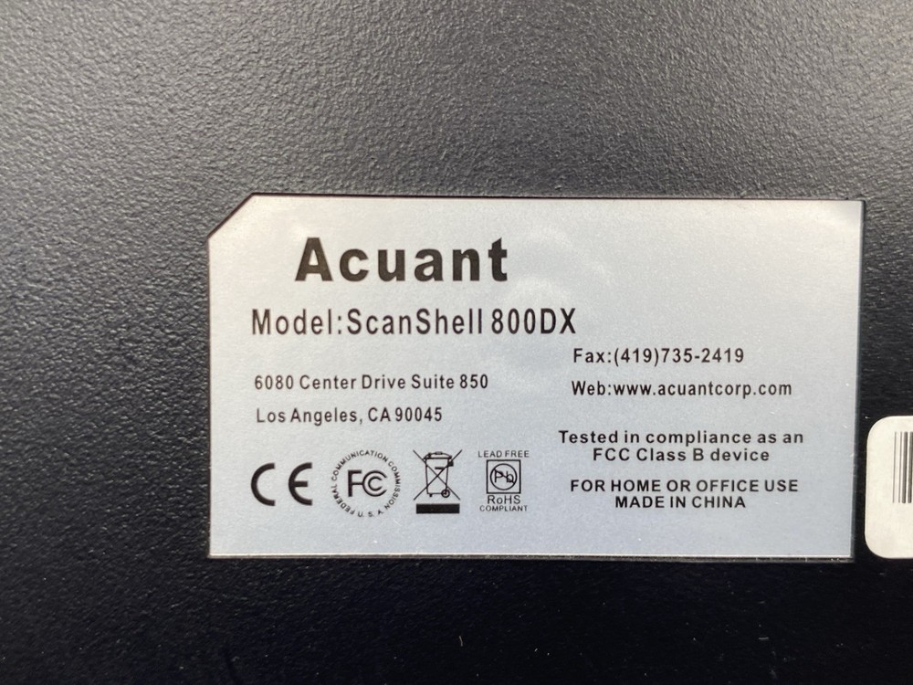 Acuant Scanshell 800DX Scanner with USB Cable