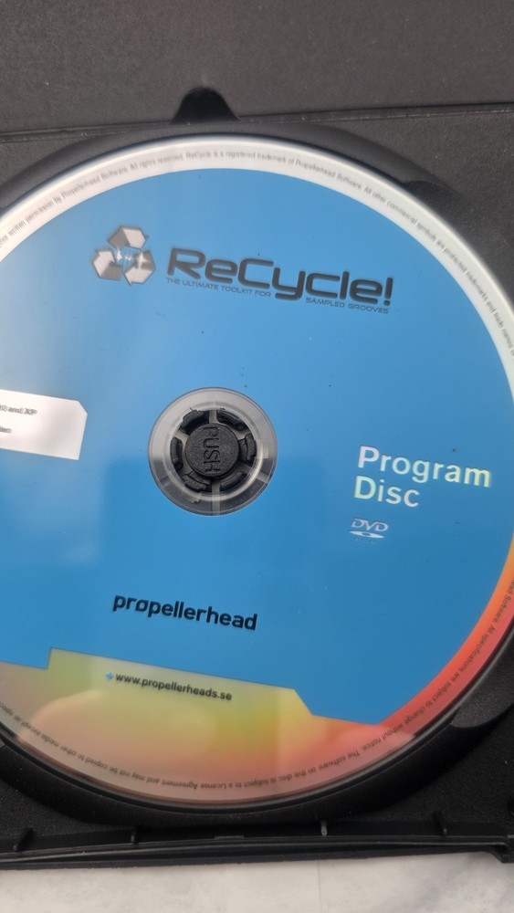 PROPELLERHEAD RECYCLE 2.1 TOOLKIT SAMPLED GROOVE REASON ADAPTED RELOAD