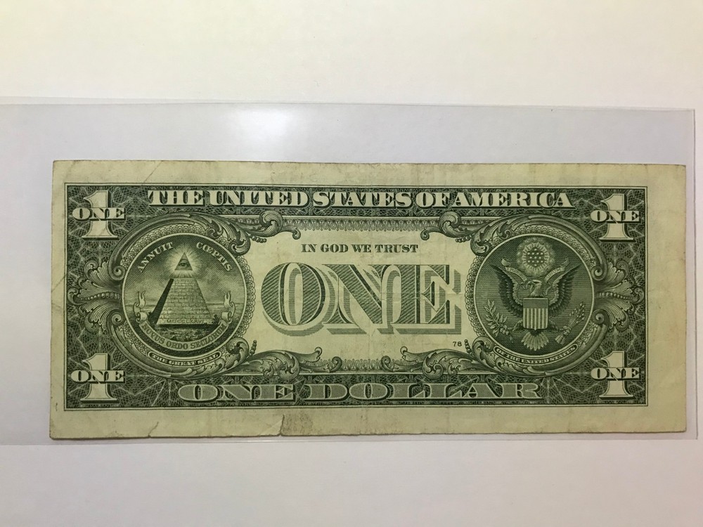  $1 One Dollar Bill misaligned Cut Error left to right