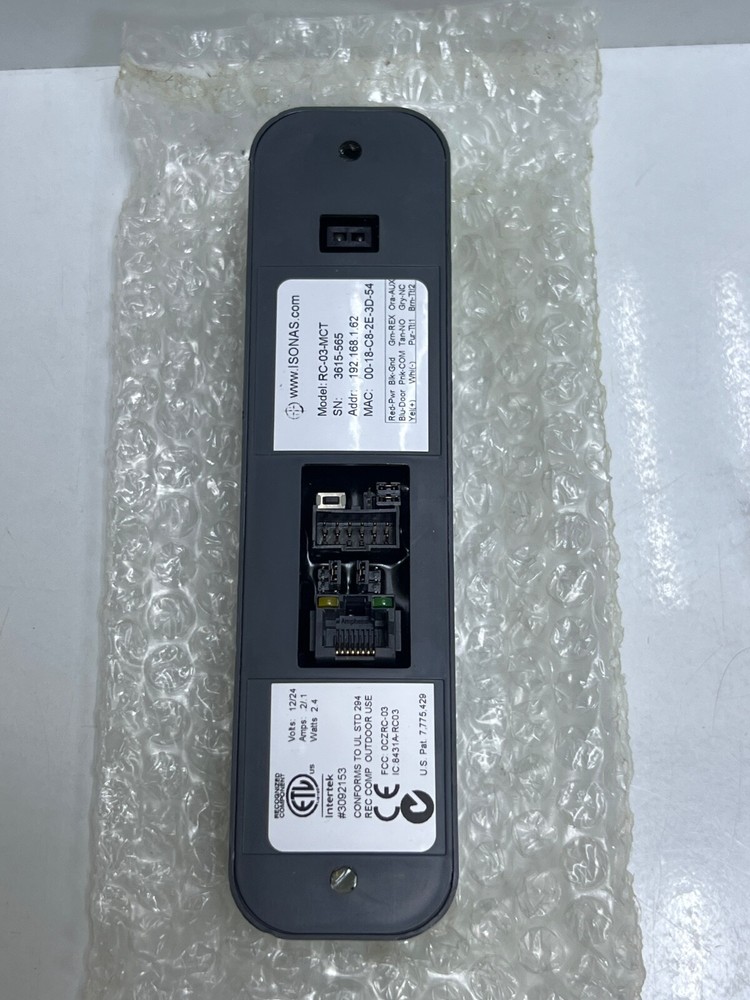 ISONAS PN: RC-03-MCT PowerNet IP Reader-Controller