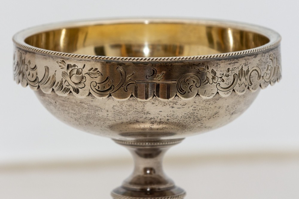 Antique Russian goblet sterling Silver marked gilded