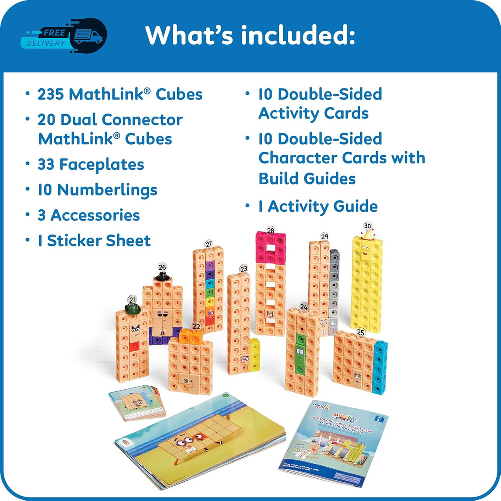 Mathlink Cubes Numberblocks 21-30 Activity Set 20 Preschool Learning Activities