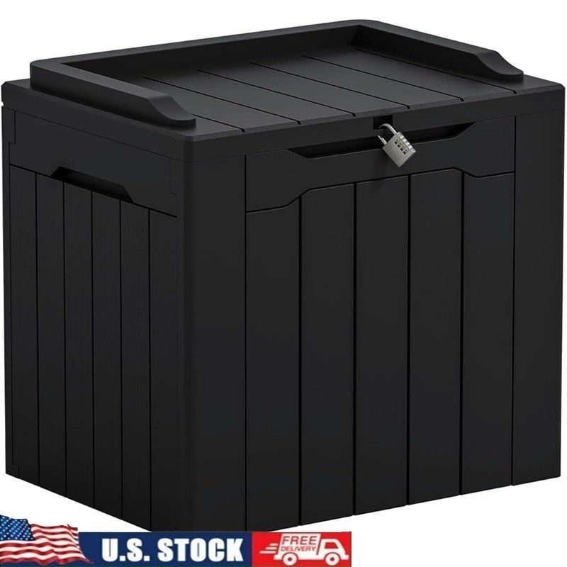 Weatherproof Outdoor Storage Box Lockable Security Multi-Purpose Deck Organizer