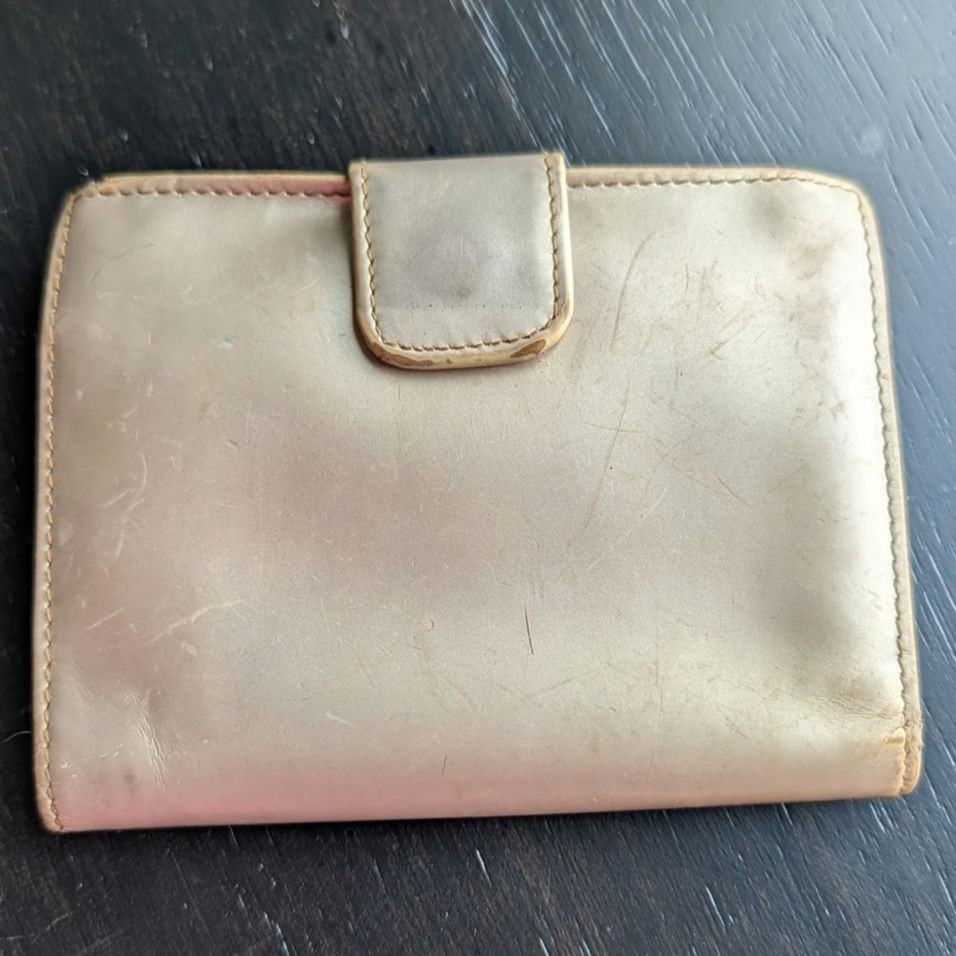 Prada Metallic Gold Leather Continental Compact Wallet