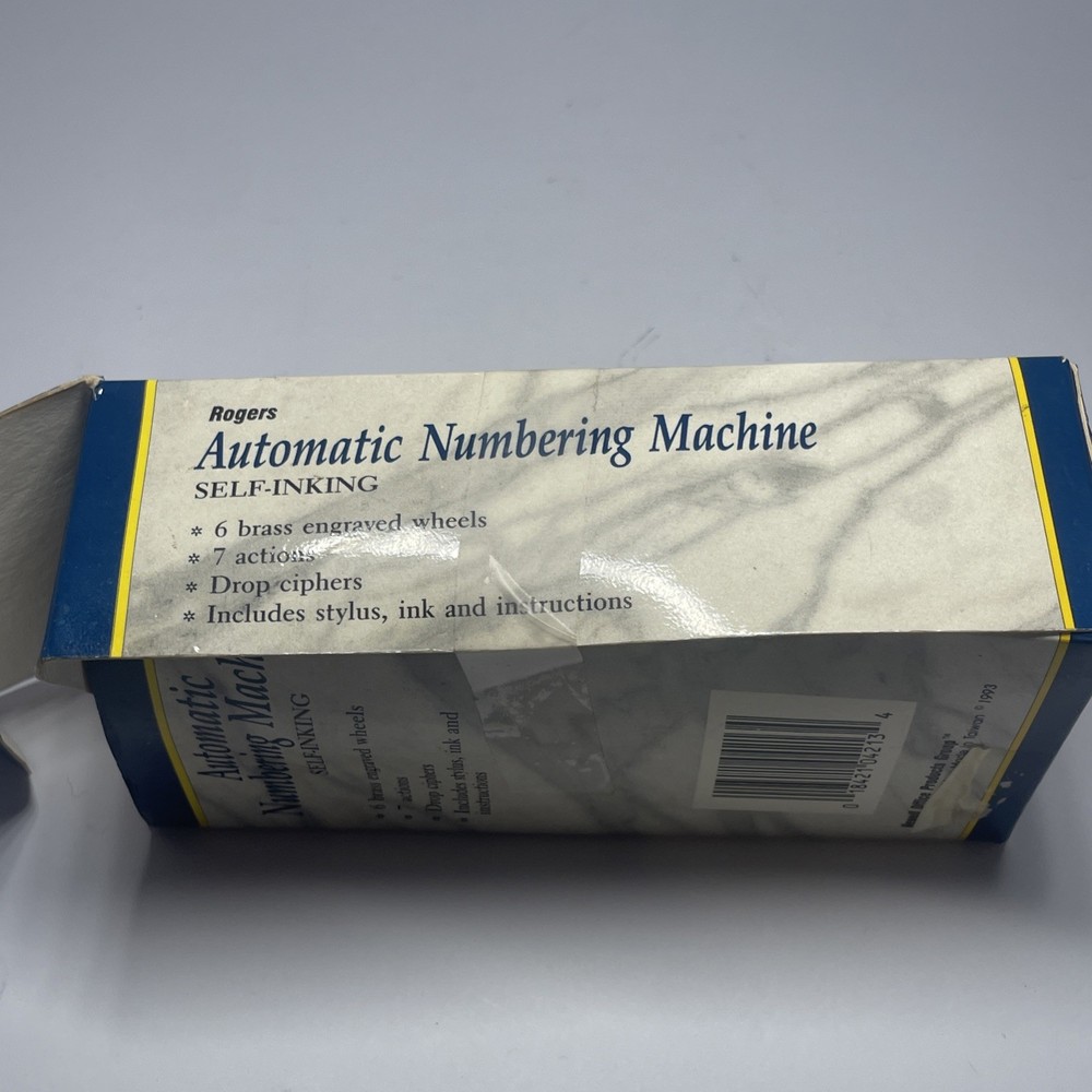 Rogers Automatic Numbering Machine Self Inking Used