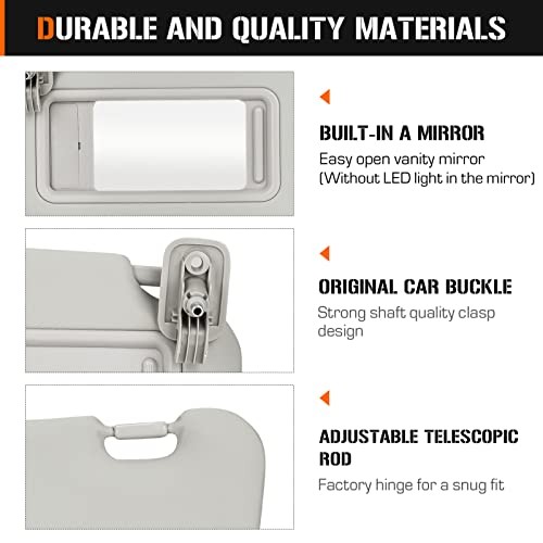 Sun Visor for 2010-2013 Mazda 3 Driver Side Gray Sunvisor Replacement BBM2 Left