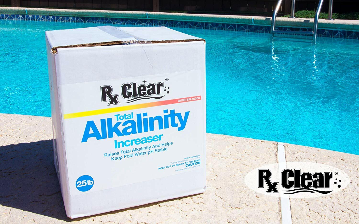 Rx Clear Swimming Pool Alkalinity Up Increaser Plus Sodium Bicarbonate - 25 lbs